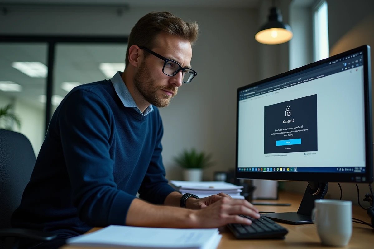 Comptable face à une erreur de connexion sur l'interface Urssaf depuis son bureau professionnel