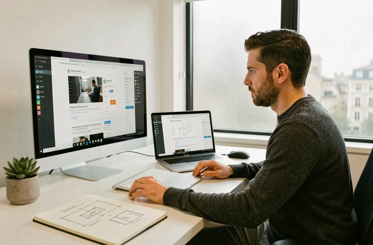 Designer web de CVMH Solutions créant un site internet à Chartres