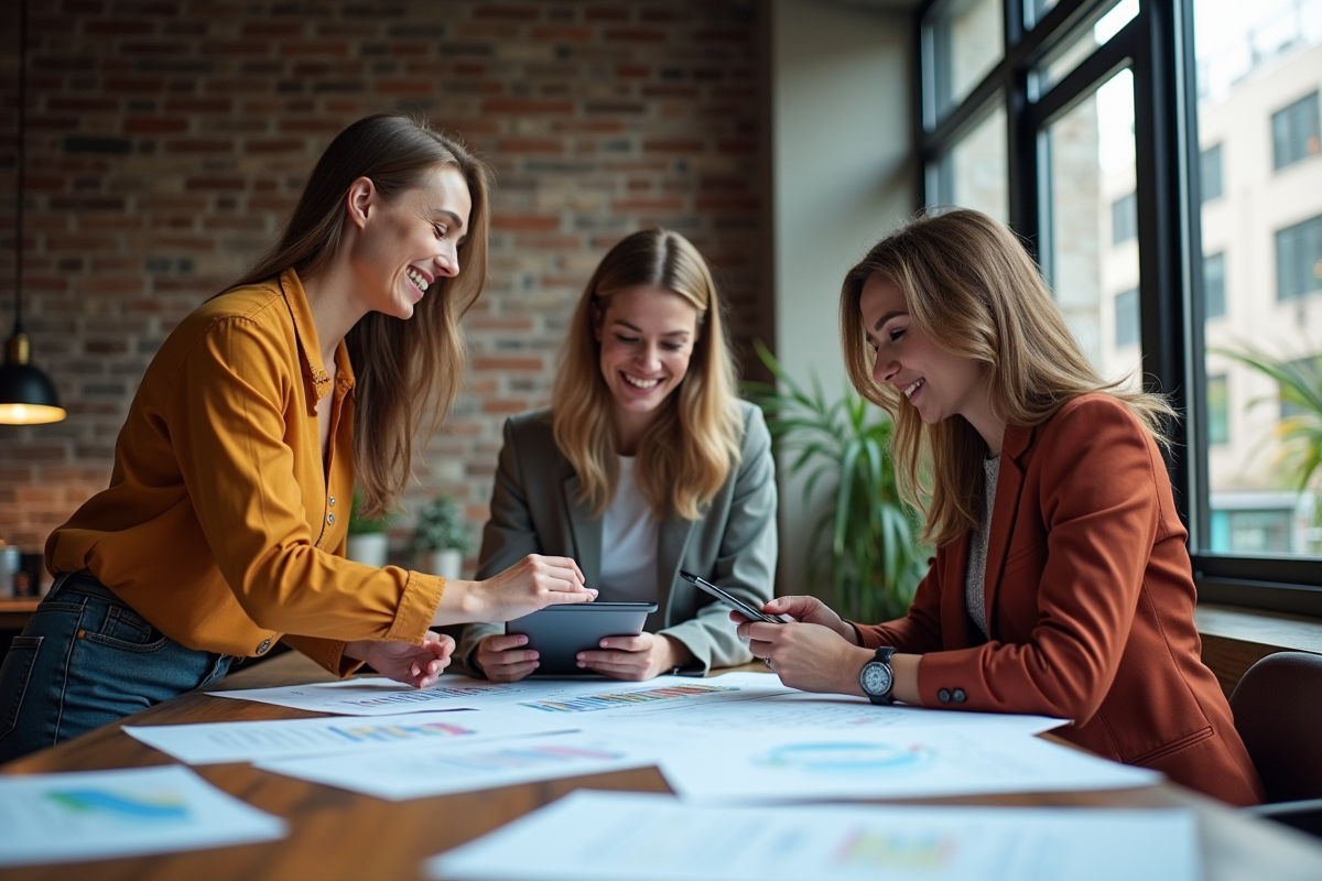 Groupe de professionnels marketing en discussion créative
