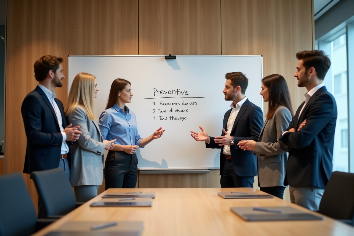 Groupe de jeunes professionnels en réunion collaborative