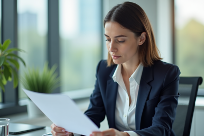Jeune femme d'affaires en réunion de travail