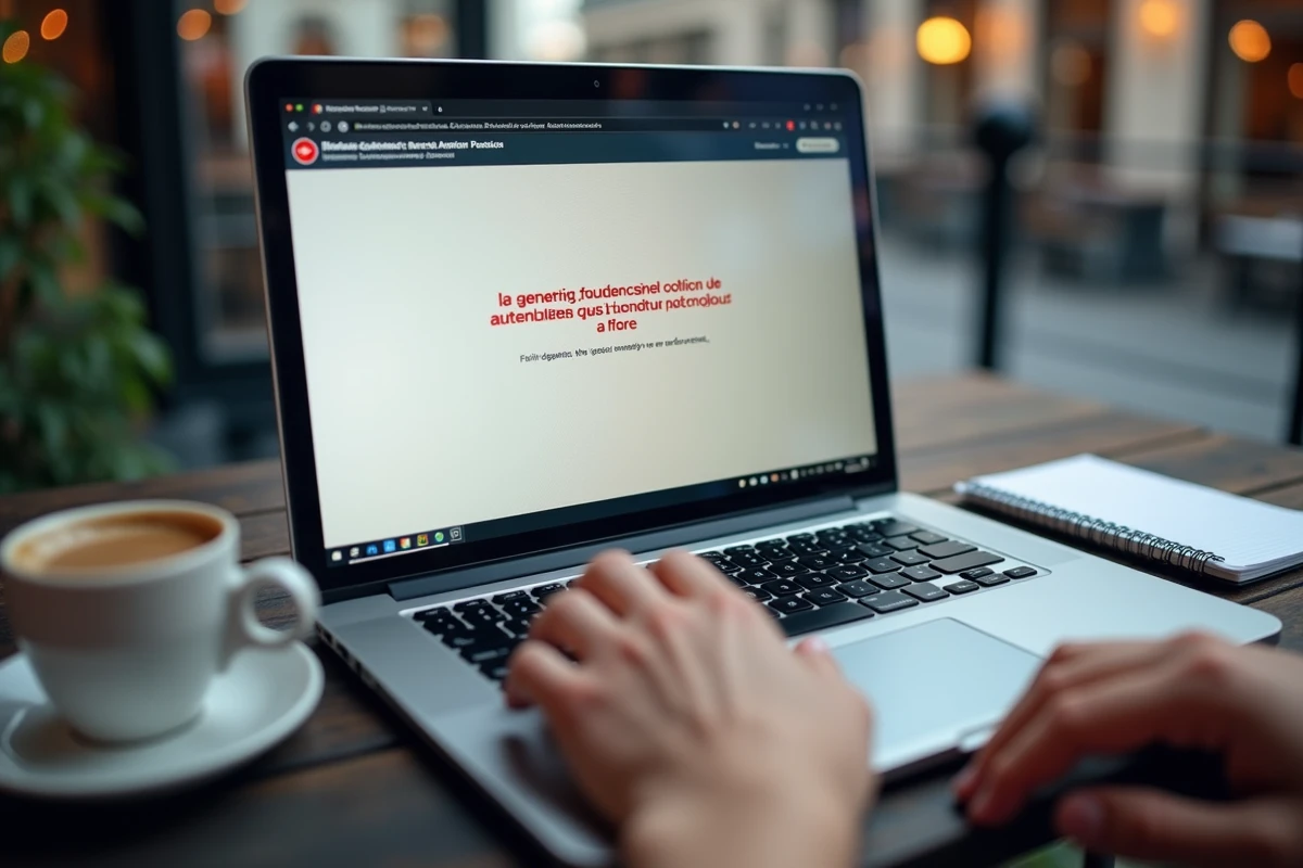 Gros plan sur un message d'erreur d'authentification Urssaf affiché sur un écran d'ordinateur portable