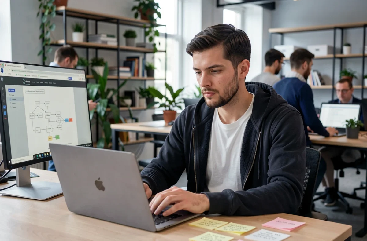 Développeur de Nano Web Design codant un logiciel et un site web à Chartres