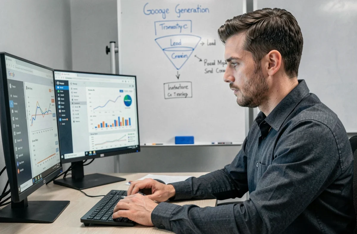 Consultant Phydi analysant des données de SEO local et de génération d'appels téléphoniques pour des entreprises locales