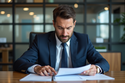 Responsable conformité en réunion dans un bureau moderne