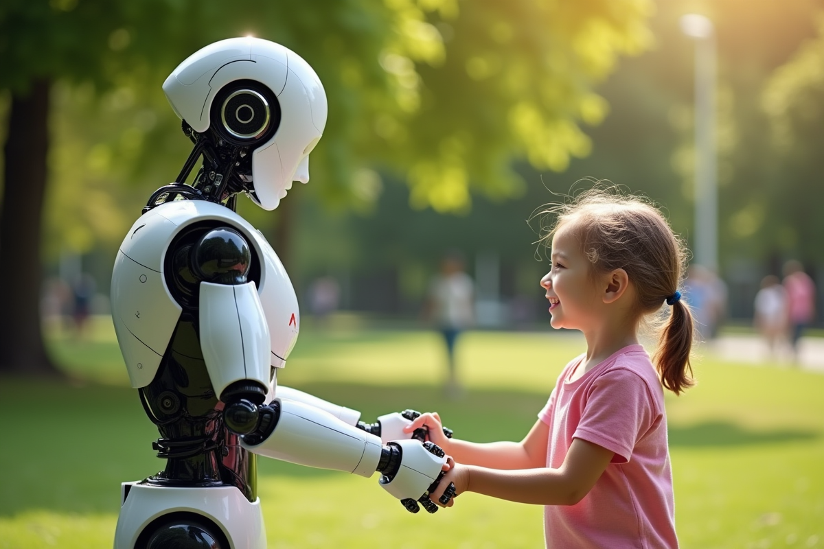 Robot serrant la main d